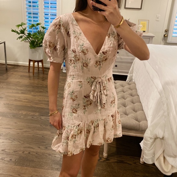 LoveShackFancy Dresses & Skirts - LOVESHACKFANCY MEDIUM REVERSIBLE PINK FLORAL MINI DRESS